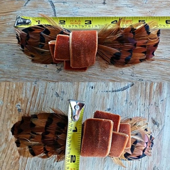 Emin + Paul Glam Feathered Velvet Hair Clip - Picture 8 of 8